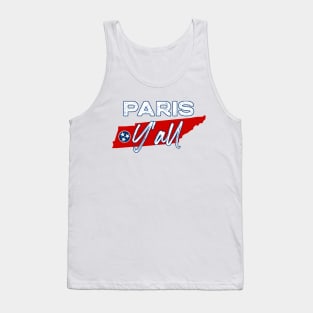 Paris Y'all Paris Tennessee State Map and Flag Tank Top